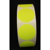 F3723 rol @ 2.000 etiketten permanent rond 35 fluor geel blanco F3723 rol @ 2.000 etiketten permanent rond 35 fluor geel blanco
